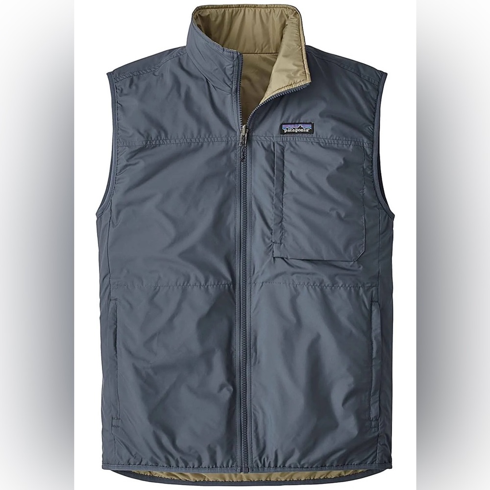 Patagonia men’s reversible crankset vest. large blue and green.Only worn once
